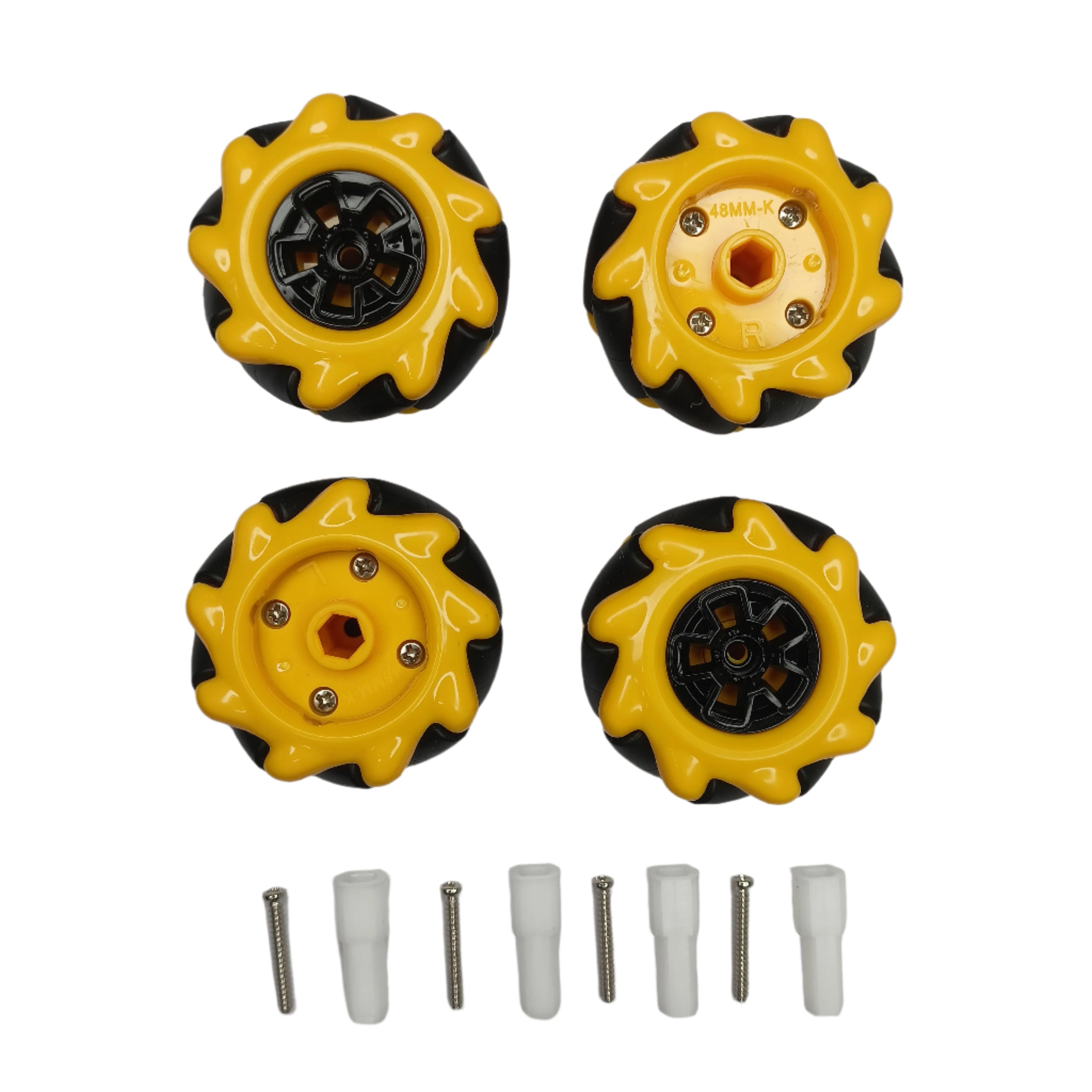 48mm Mecanum Wheel Set for BO Motor (Set of 4) with Coupler 