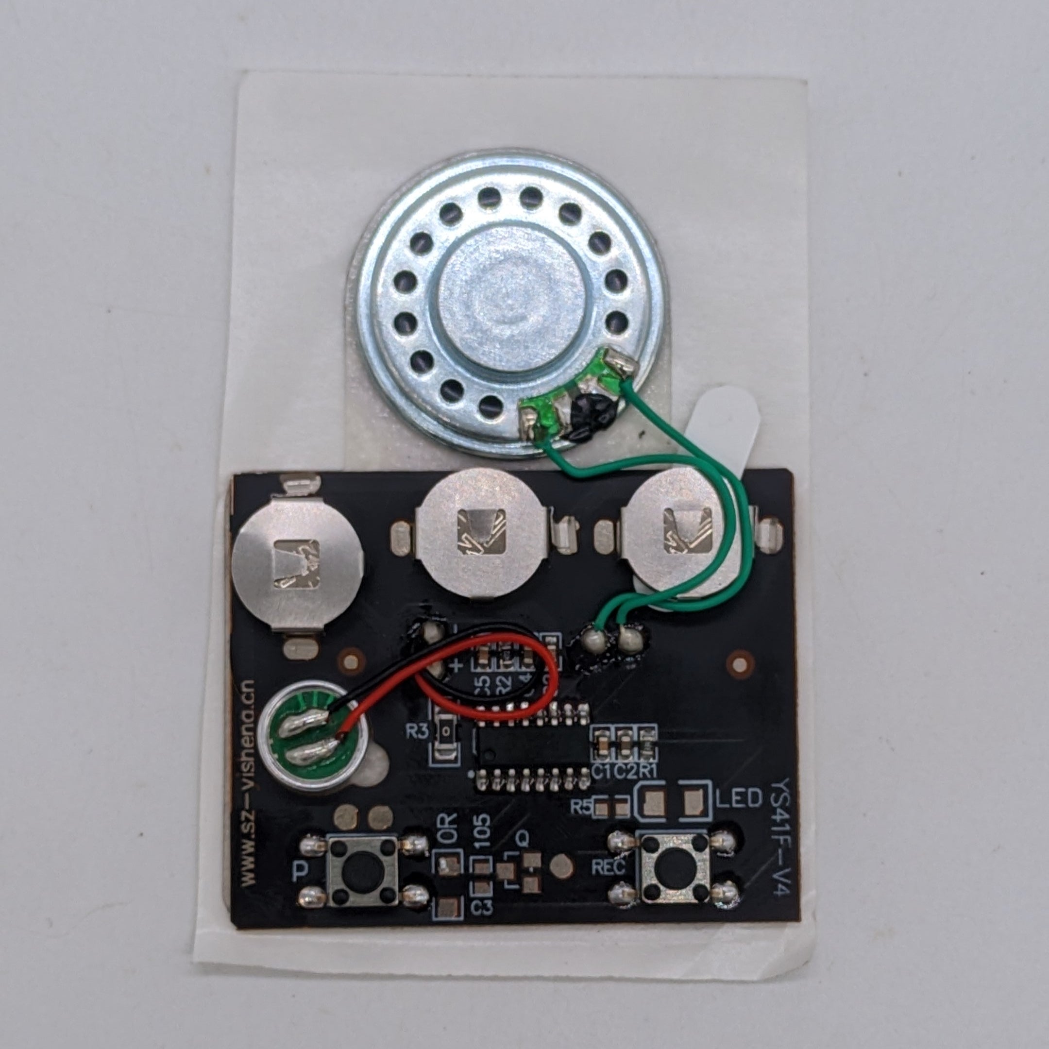 Thirty-Second Sound Music Recorder Board with Speaker and Adhesive Back 