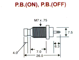 Calonix Push-On Switch PBS-1