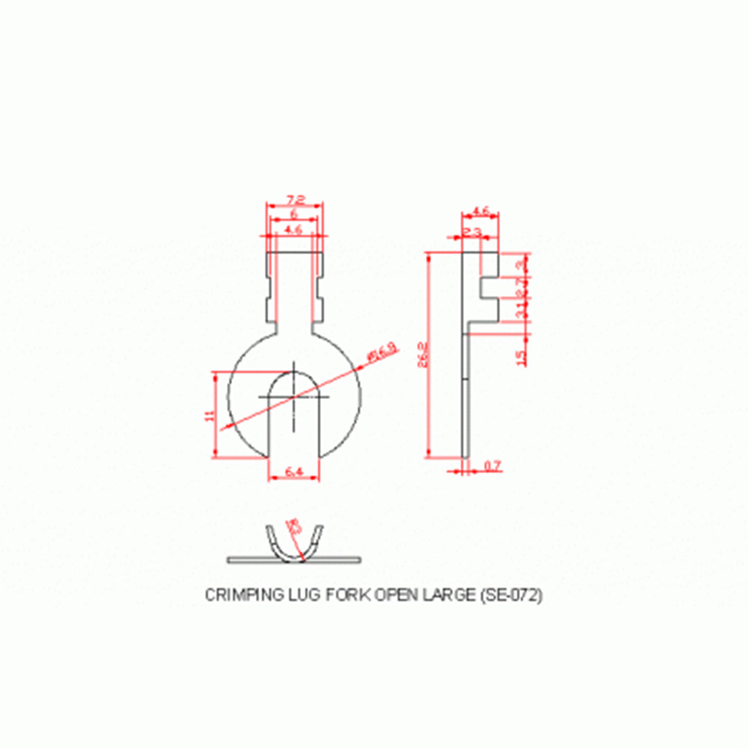 SE072 Crimping Lug Fork Open Large