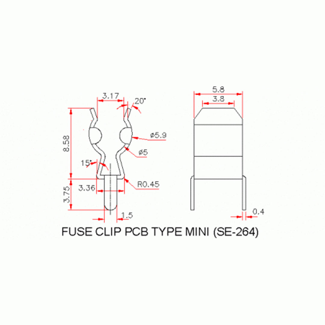 SE264 Mini Fuse Clip PCB