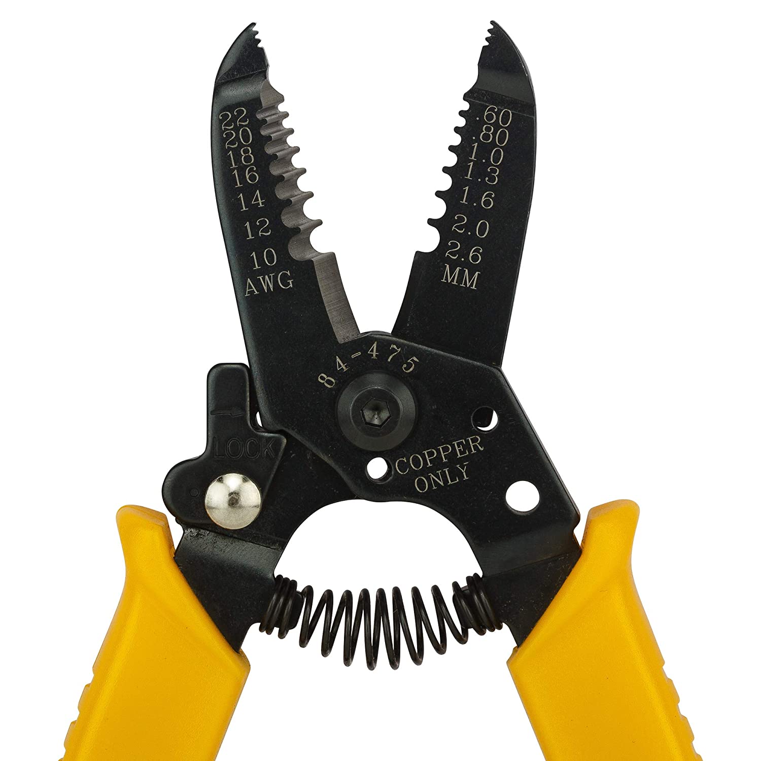 STANLEY 84-475-22  Wire Stripper with Cutting Edge Yellow-AWG10-22