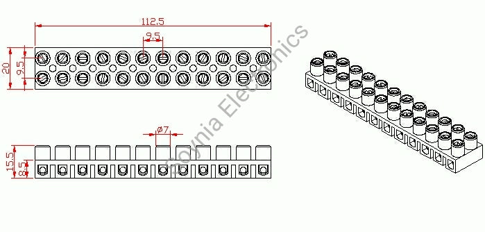 SE515 Terminal Strip 6A Sleek 12 Way